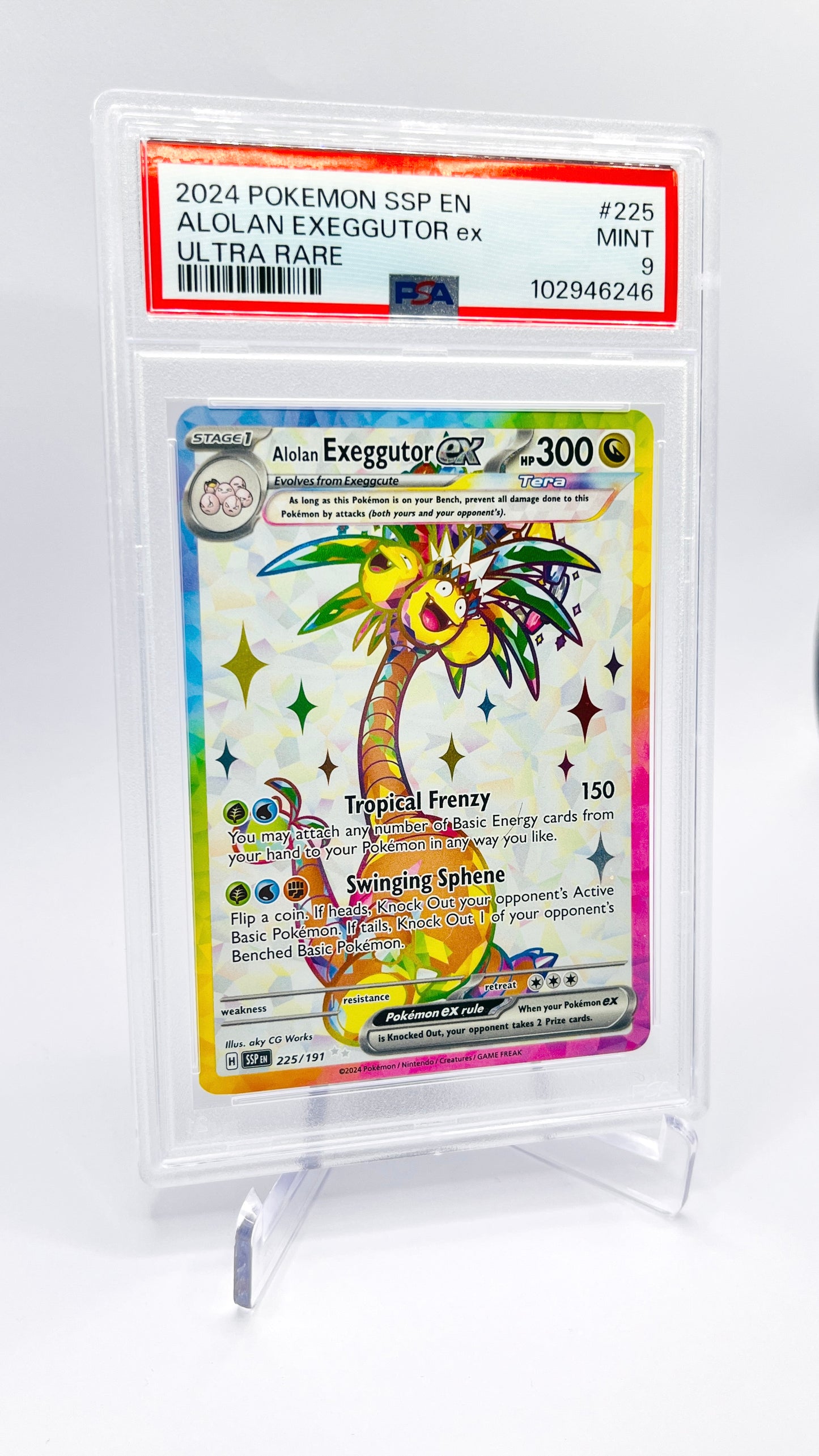 PSA 9 - Alolan Exeggutor ex 225/191 (Mint)