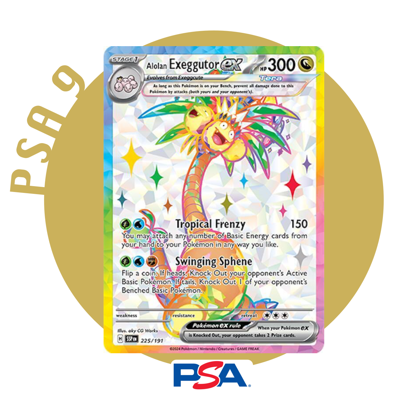 PSA 9 - Alolan Exeggutor ex 225/191 (Mint)