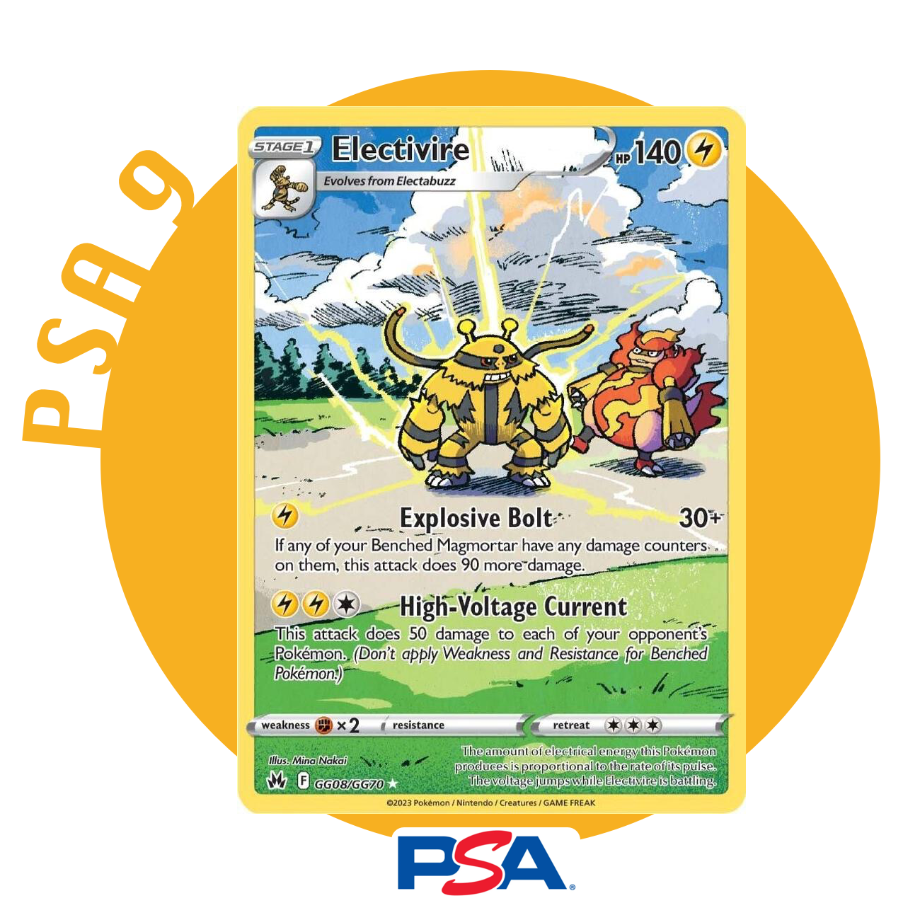 PSA 9 - Electivire GG08/GG70 (Mint)