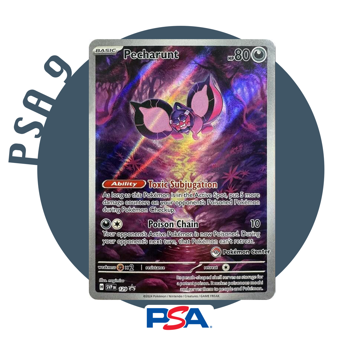 PSA 9 - Pecharunt 129 Pokemon Center (Mint)