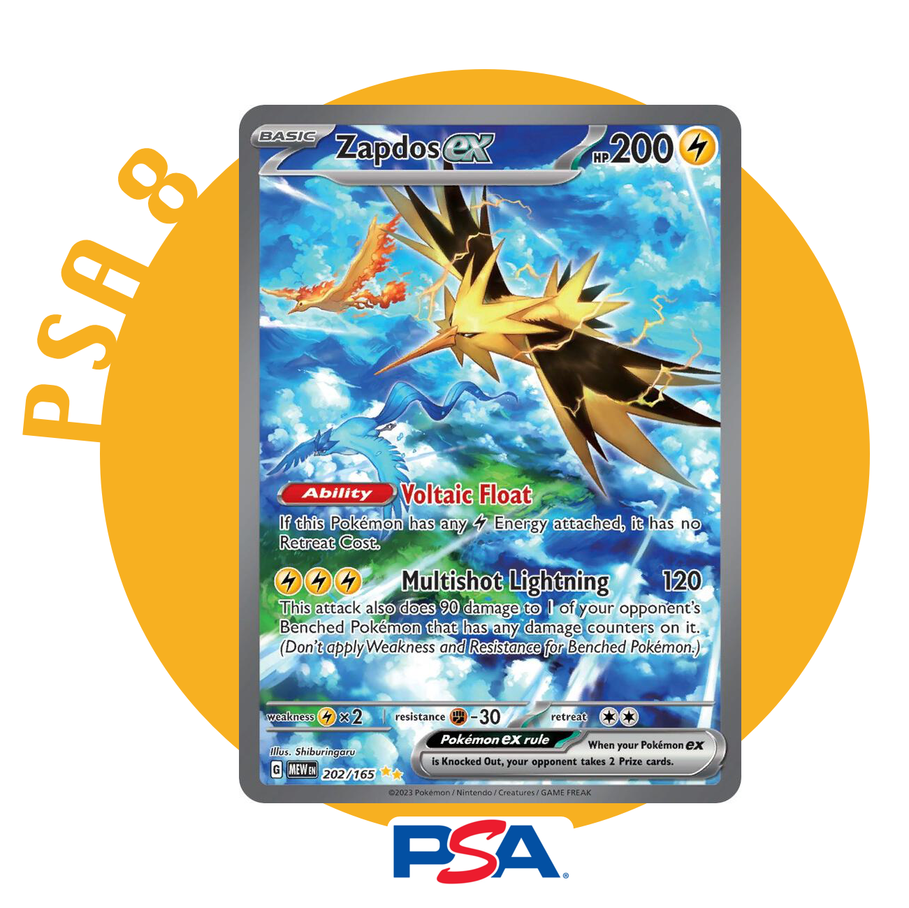 PSA 8 - Zapdos 202 (Near Mint)